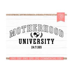 Motherhood University SVG Cut File for Cricut Silhouette, 24 7, Mama Shirt, Mom Life svg, Shirt for Mom, Mothers Day Dow