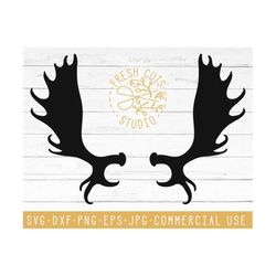 rustic moose antler svg cut files for silhouette cameo cricut, vinyl decal stickers design, elk antler clipart, dxf rust