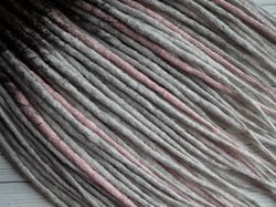 Synthetic Brown Gray Dreads Gray Swan Dark Ombre Brown to Gray and Pink Dreads Crochet Dreadlocks SE DE Full set