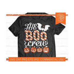 Halloween SVG Boo Crew SVG Cut File for Cricut Silhouette, Trick or Treat Shirt, Pumpkin svg, Jack O Lantern, Bat, Hallo