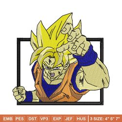 Goku ssj box embroidery design, Dragonball embroidery, Anime design, Embroidery shirt, Embroidery file,Digital download
