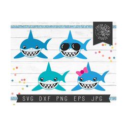 Shark SVG Cut File Instant Download, Cute Shark Birthday Svg, Shark Party, Shark Cut Files for Cricut, Silhouette, Girl