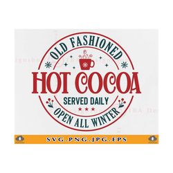 Hot Cocoa SVG, Vintage Christmas Sign SVG, Farmhouse Christmas Decor, Hot chocolate Mug, Christmas Gifts, Xmas,Cut Files