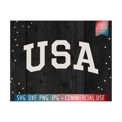 USA SVG, Varsity Patriotic svg Cut file, Sporty Letters USA png, Sweatshirt Design, 4th of July, University Style Cuttab