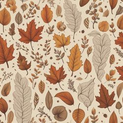 autumn theme 7 digital pattern, illustration, printable, sublimation fabric paper