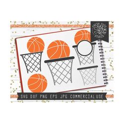 Basketball SVG Bundle, Basketball Cut File, Basketball Net Svg, Monogram Frame, Basketball Net Circle Frame, Vector, Dxf