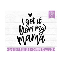 i got it from my mama svg, funny baby quote cut file cricut, silhouette file, hand lettered, svg for toddler, sarcastic