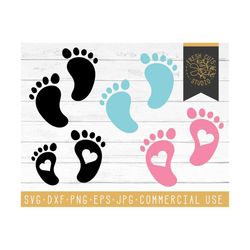 baby svg cutting file, dxf, printable, baby foot print clipart, svg, cricut, silhouette, new born, baby feet girl boy he