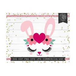 Bunny Rabbit SVG Cut File, Easter Shirt Design, Easter Rabbit Face Svg, Bunny Svg Cutting File, Valentine Svg Woodland,