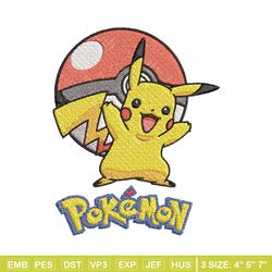 Pikachu embroidery design, Pokemon embroidery, Anime design, Embroidery shirt, Embroidery file, Digital download (2)
