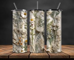 3D Flowers Tumbler Wrap, 3D Floral Sublimation Tumbler Design,Instant Digital Download PNG 14
