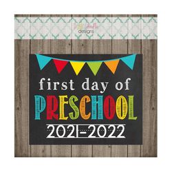 First Day of Preschool Sign - Last Day of Preschool Sign - Printable 8x10 Photo Prop - Instant Download