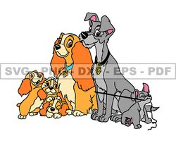 Disney Lady And The Tramp Svg, Good Friend Puppy,  Animals SVG, EPS, PNG, DXF 259