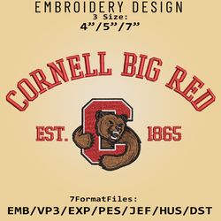 Cornell Big Red embroidery design, NCAA Logo Embroidery Files, NCAA Cornell Big Red, Machine Embroidery Pattern