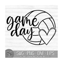 Game Day - Instant Digital Download - svg, png, dxf, and eps files included! Sports, Volleyball