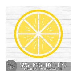 Lemon Slice - Instant Digital Download - svg, png, dxf, and eps files included!