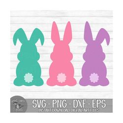 Easter Bunnies - Instant Digital Download - svg, png, dxf, and eps files included! Three Bunnies, Girl, Bunny Rabbits