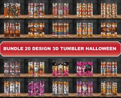 Bundle 20 Design 3D Tumbler Halloween, 3D Friendly Ghost Tumbler Wrap,  Spooky Seamless Tumbler Wrap 21