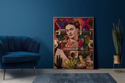 Frida Wall Art, Frida Kahlo Poster, Frida Kahlo Canvas, Frida Kahlo Canvas Wall Art, Women Design, Fashion Canvas Wall A
