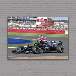 Lewis Hamilton Canvas or Poster, Lewis Hamilton Art, Mercedes Petronas Canvas Wall Art, Hamilton Fan Gift, 3 or 5 panels