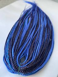 Synthetic Blue braids extensions, Long braids