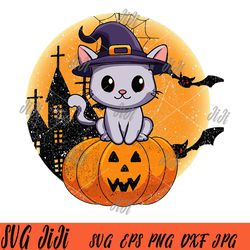 Halloween Cats PNG, Cat Witch PNG, Halloween Witcher Cat PNG