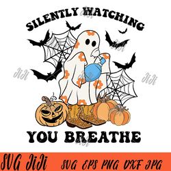 Halloween Silently Watching You Breathe PNG, Cute Cowboy Ghost Breathe PNG