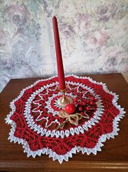 Christmas Crochet Handmade Doily 44cm17.3inch