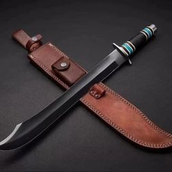 Handmade Black turquoise bowie || Hunting sword || Viking sword
