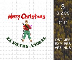 Ya Filthy Animal Embroidery Machine Design, Christmas Movies Character Embroidery Design, Merry Xmas 2023 Embroidery