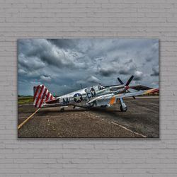 Fighter North American P-51 BC Mustang Canvas, Mustang Wall Art - P-51 BC Mustang Poster - P-51 BC Mustang Home Decor, R