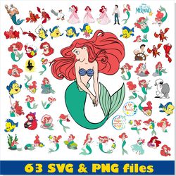 Little Mermaid SVG Bundle Princess Disney, Little Mermaid SVG PNG, Princess Disney SVG Cricut, Little Mermaid Disney PNG