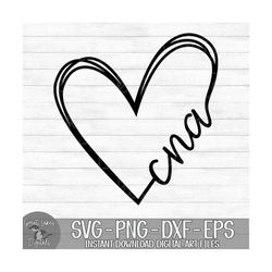 CNA Heart - Instant Digital Download - svg, png, dxf, and eps files included! Certified Nursing Assistant