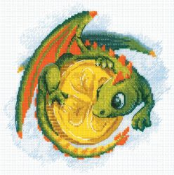 Cross Stitch Kit - A Coin for Good Luck - Dragon Keeper of Treasures - Embroidery Kit - Needlework Kit - DIY Kit