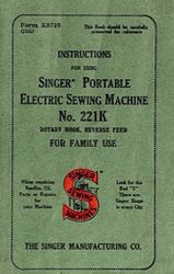 Singer Featherweight 221 221K antique vintage sewing machine service manual