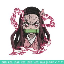 Nezuko angry embroidery design, Neuzko embroidery, Anime design, Embroidery shirt, Embroidery file, Digital download