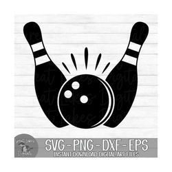 Bowling Ball & Pins - Instant Digital Download - svg, png, dxf, and eps files included! Bowling Split, Split Pins