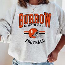 Joe Burrow Unisex Football Crewneck, Joe Burrow Sweatshirt, Football Fan Tee, Gift for Girlfriend or Wife, Cincinnati