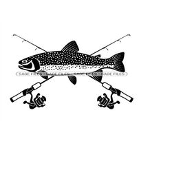 Rainbow Trout Fishing SVG, Fishing Logo Svg, Fish Svg, Fishing Clipart, Fishing Files for Cricut, Cut Files For Silhouet