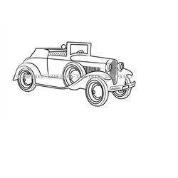 Retro Automobile Outline 2 SVG, Retro Car Svg, Vintage Car Svg, Automobile Clipart, Files for Cricut, Cut Files For Silh