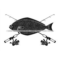 Halibut Fishing SVG, Fishing Logo Svg, Fish Svg, Fishing Clipart, Fishing Files for Cricut, Cut Files For Silhouette, Pn