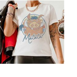 Disney The Lion King Pumbaa Matata Text Portrait Shirt, Disneyland Family Matching Shirt, Magic Kingdom Tee, WDW Epcot T