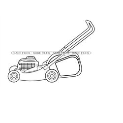 Lawn Mower Outline 4 SVG, Lawn Mower SVG, Landscaping Svg, Lawn Mower Clipart, Files for Cricut, Cut Files For Silhouett