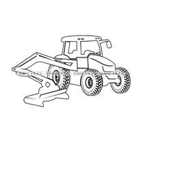 flail mower tractor outline 2 svg, tractor svg, lawn mower svg, landscaping, clipart, files for cricut, cut files for si