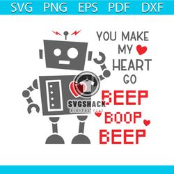 Robot Valentines Day Svg, Valentine Svg, Robot Svg, Beep Boop Svg, Valentine Day Anniversary Svg, Love Svg, Heart Icon S