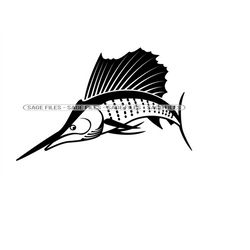 Sailfish 4 SVG, Fishing Svg, Fish Svg, Sailfish Clipart, Sailfish Files for Cricut, Sailfish Cut Files For Silhouette, P