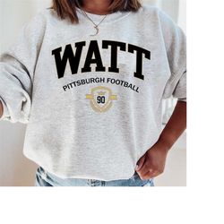 Watt Pittsbur Football Sweatshirt, Vintage Unisex Pittsburgh Crewneck, Gift for Football Fan, Oversized Pittsburgh Sweat