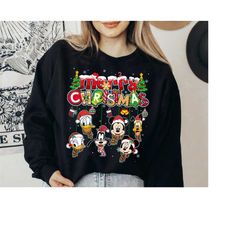 Disney Mickey and Friends Portrait Christmas Lights Shirt, Santa Christmas Vibes Sweatshirt, Disneyland Mickey's Very Me