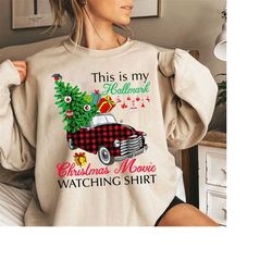 This Is My Christmas Movie Watching Sweatshirt, Christmas Movie Lovers, Christmas Movie Watching Shirt Red Truck Shirt,