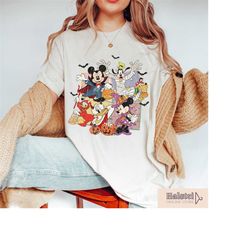 Comfort Colors Vintage Mickey and Friends Halloween Shirt, Disney Halloween Vintage Shirt, Halloween Disney Family Shirt